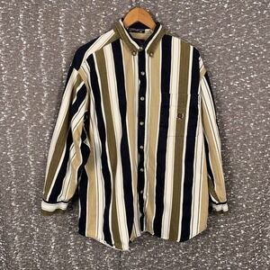 Vintage Coliseum Classic Striped Button Down Long Sleeve Shirt Men's 2XL